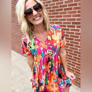 Floral V-Neck Dress